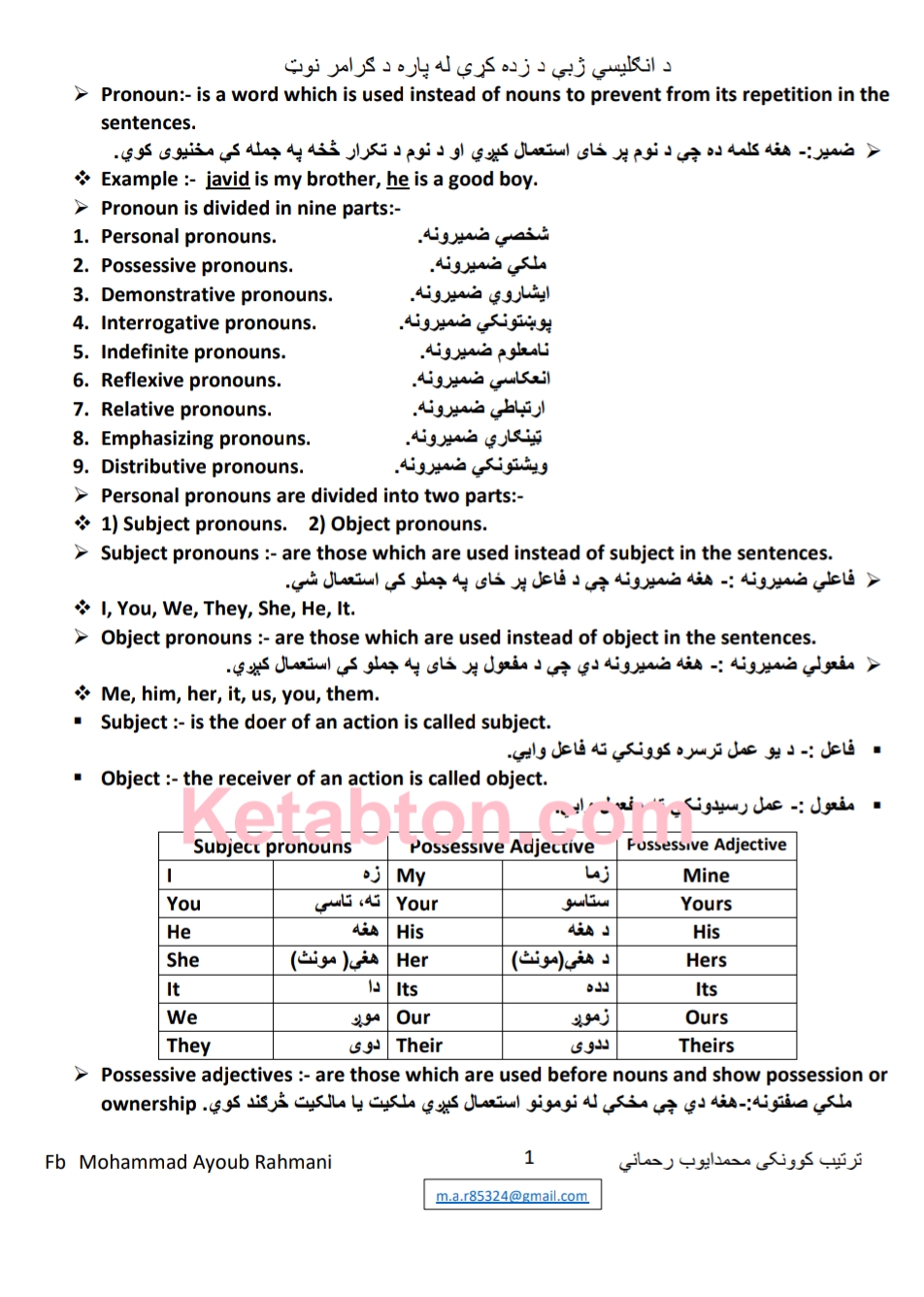 انګلیسي ګرامر