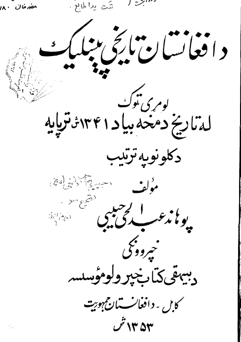 د افغانستان تاریخي پېښلیک