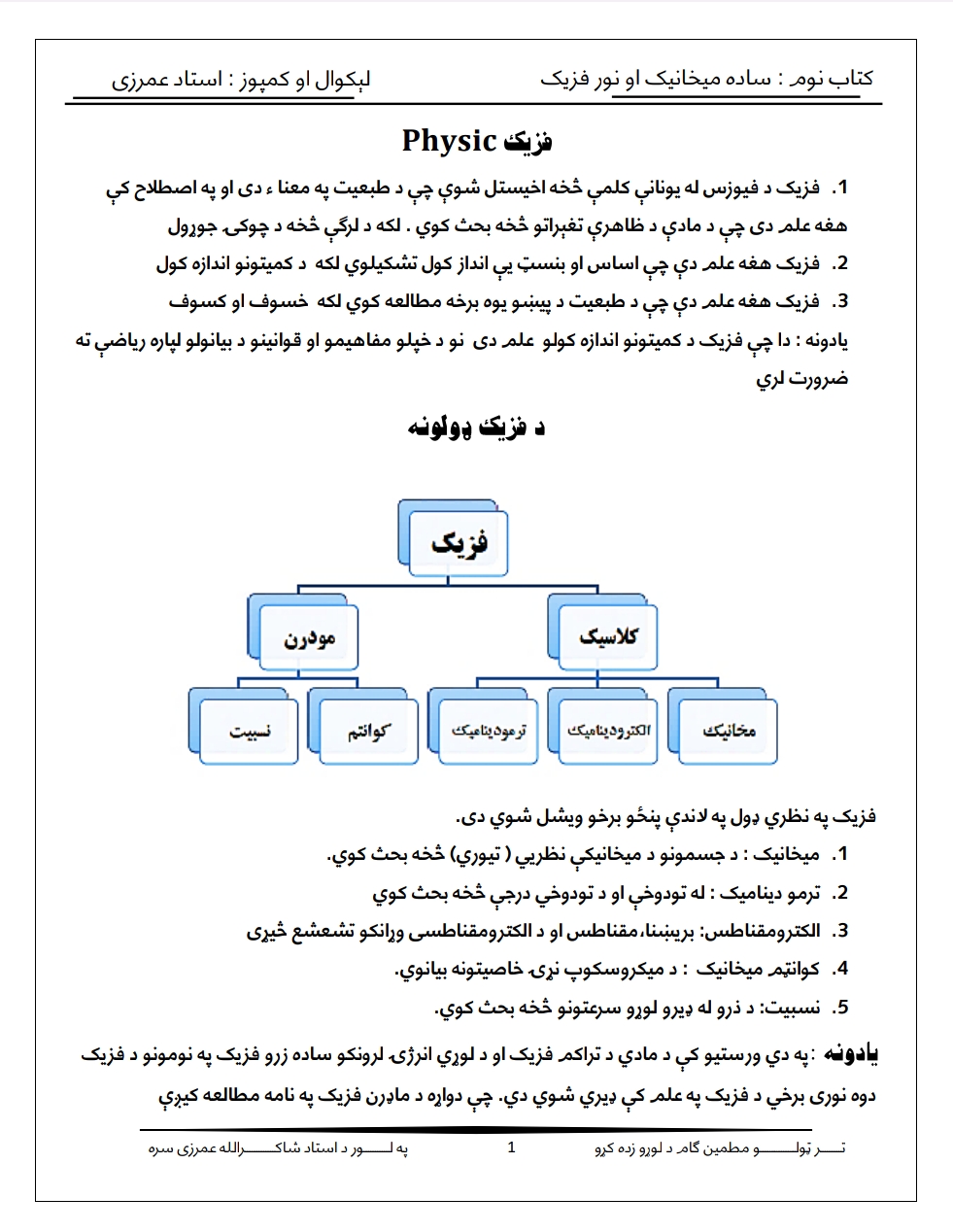 ساده میخانیک او نور فزیک